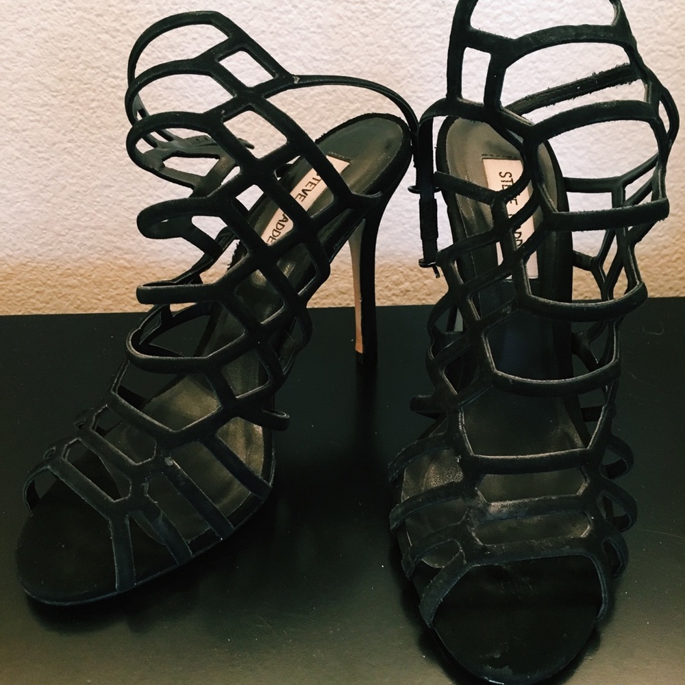 Steve Madden Black Strappy Heels